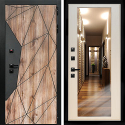 Входная дверь Авангард + Зеркало эко дуб