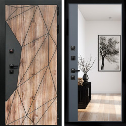 Входная дверь Авангард + Зеркало панорама Графит