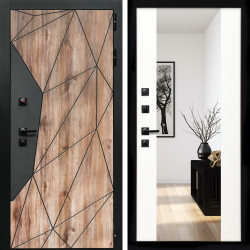 Входная дверь Авангард + Зеркало сб-16 белый матовый