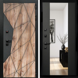 Входная дверь Авангард + Зеркало сб-16 черный кварц