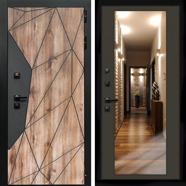 Входная дверь Авангард + Зеркало венге