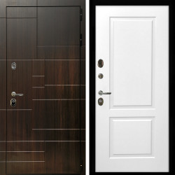 Входная дверь Домино + ФЛ-117 белый матовый