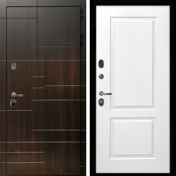 Входная дверь Домино + ФЛ-117 белый матовый