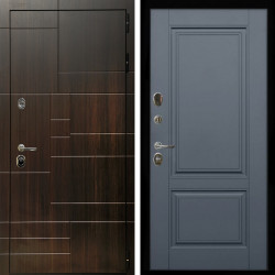 Входная дверь Домино + ФЛ-117 с полосками графит