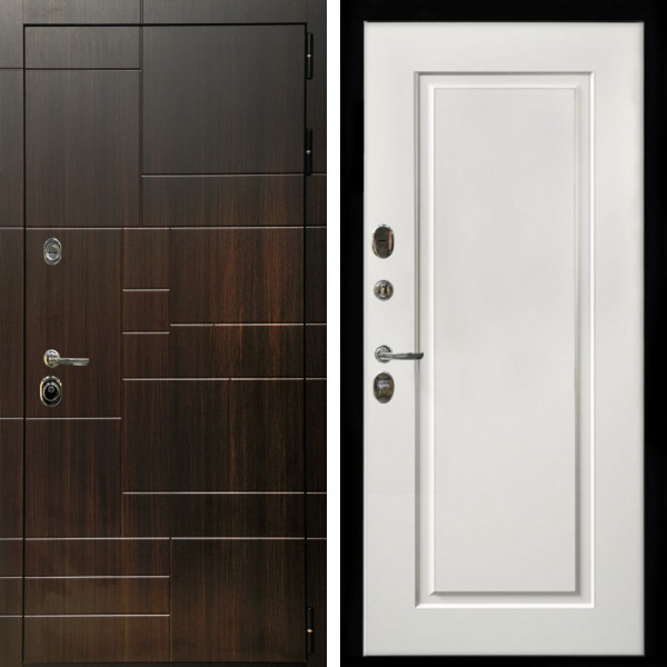 Входная дверь Домино + ФЛ-119 белый матовый