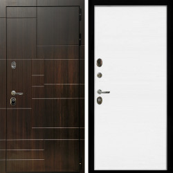 Входная дверь Домино + Гладкая белый матовый