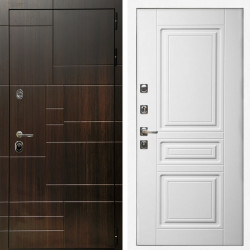 Входная дверь Домино + Классика белый матовый