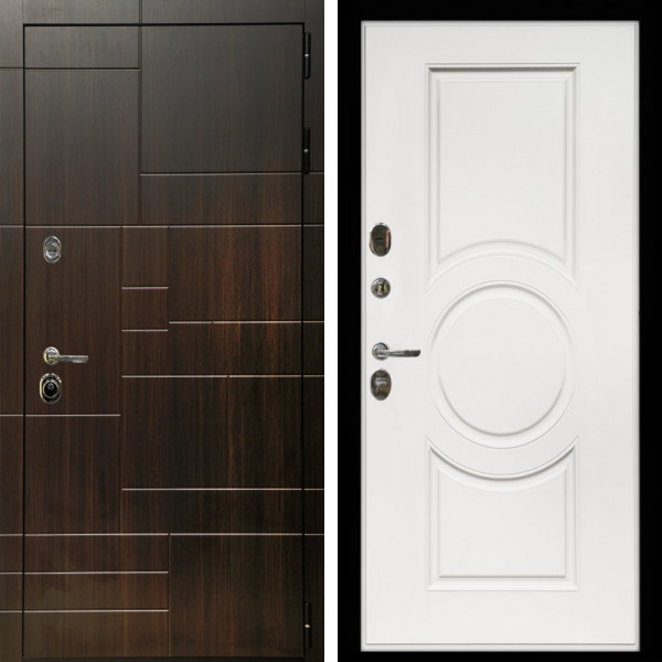 Входная дверь Домино + МС-100 белый матовый