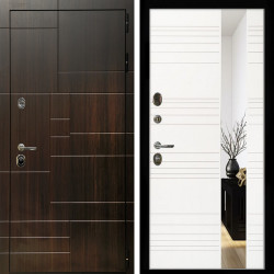 Входная дверь Домино + Сити белый матовый