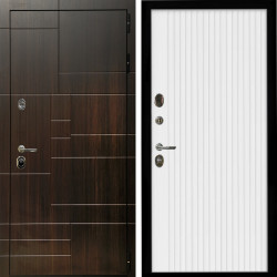 Входная дверь Домино + Вертикаль белый матовый