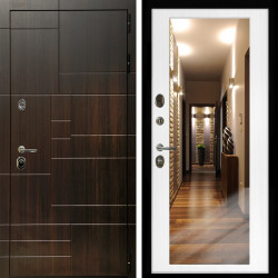 Входная дверь Домино + Зеркало беленый дуб