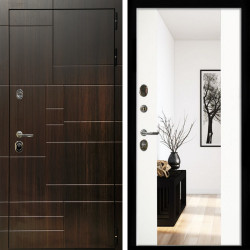 Входная дверь Домино + Зеркало сб-16 белый матовый