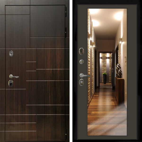 Входная дверь Домино + Зеркало венге