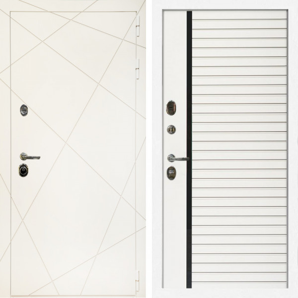 Входная дверь Эстет Белый Мат + Агата