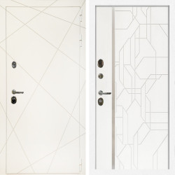 Входная дверь Эстет Белый Мат + Эверест нерж белый матовый