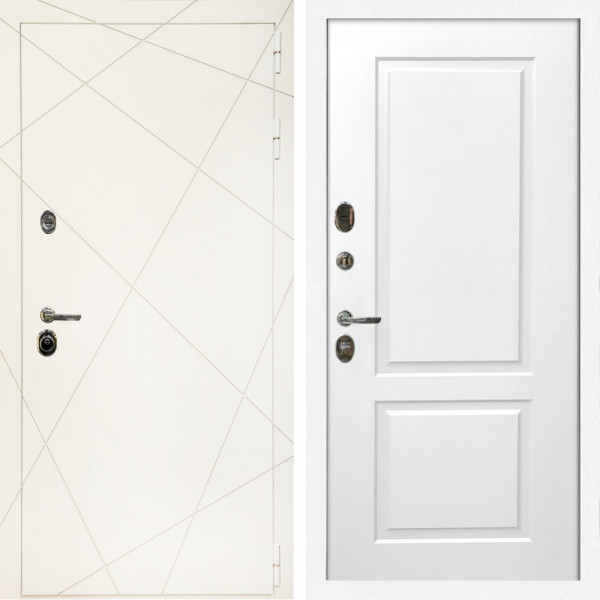 Входная дверь Эстет Белый Мат + ФЛ-117 белый матовый