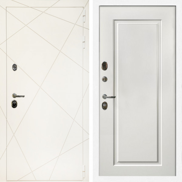 Входная дверь Эстет Белый Мат + ФЛ-119 белый матовый