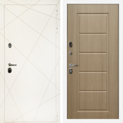 Входная дверь Эстет Белый Мат + ФЛ-39 эко дуб