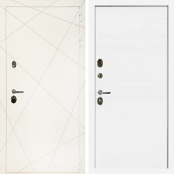 Входная дверь Эстет Белый Мат + Гладкая белый матовый