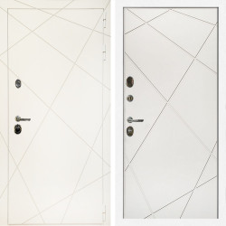 Входная дверь Эстет Белый Мат + Лучи белый