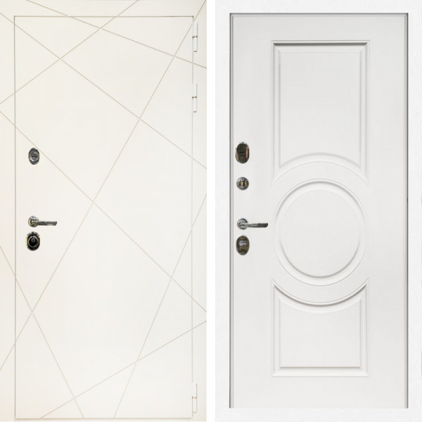 Входная дверь Эстет Белый Мат + МС-100 белый матовый