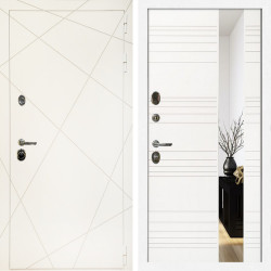 Входная дверь Эстет Белый Мат + Сити белый матовый