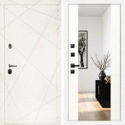 Входная дверь Эстет Белый Мат + Зеркало сб-16 белый матовый