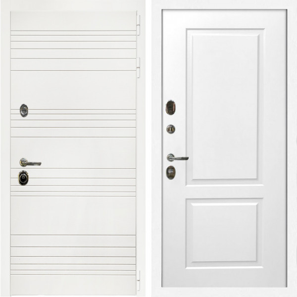 Входная дверь Гранд Белый Мат + ФЛ-117 белый матовый