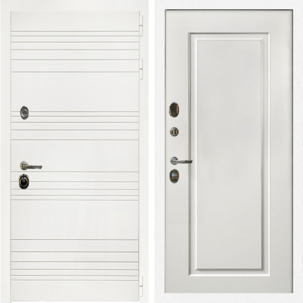 Входная дверь Гранд Белый Мат + ФЛ-119 белый матовый