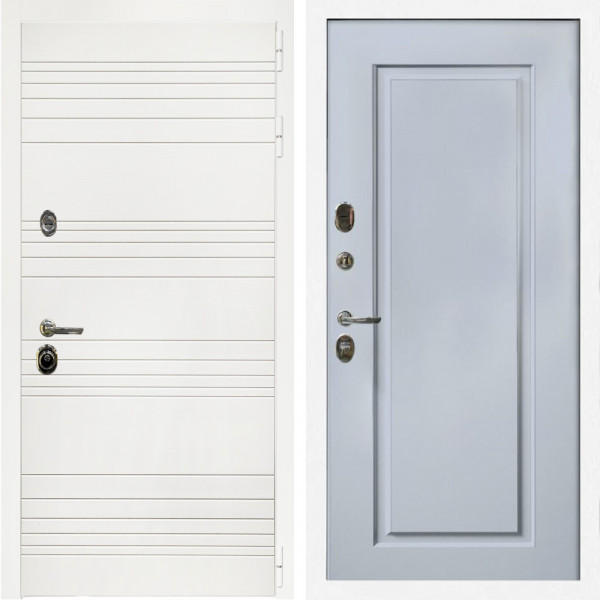 Входная дверь Гранд Белый Мат + ФЛ-119 силк маус