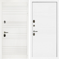 Входная дверь Гранд Белый Мат + Гладкая белый матовый