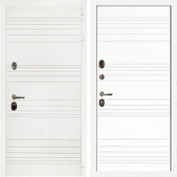 Входная дверь Гранд Белый Мат + Горизонт дуб кантри