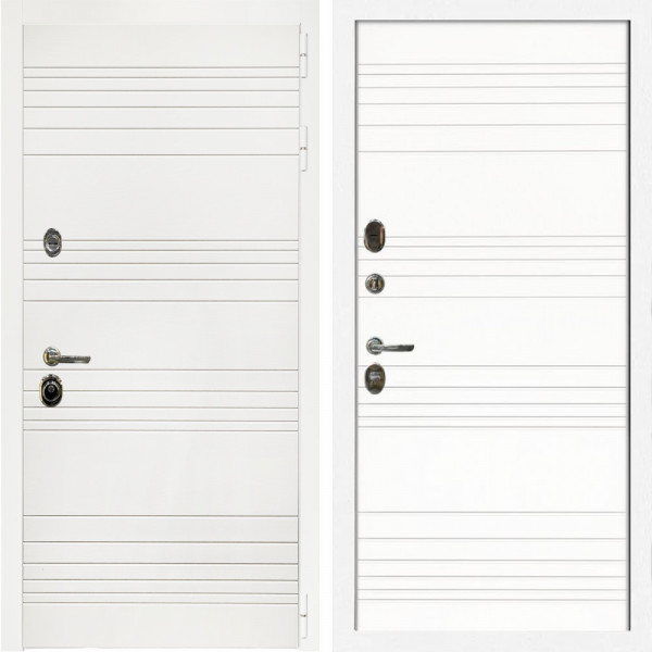 Входная дверь Гранд Белый Мат + Горизонт дуб кантри