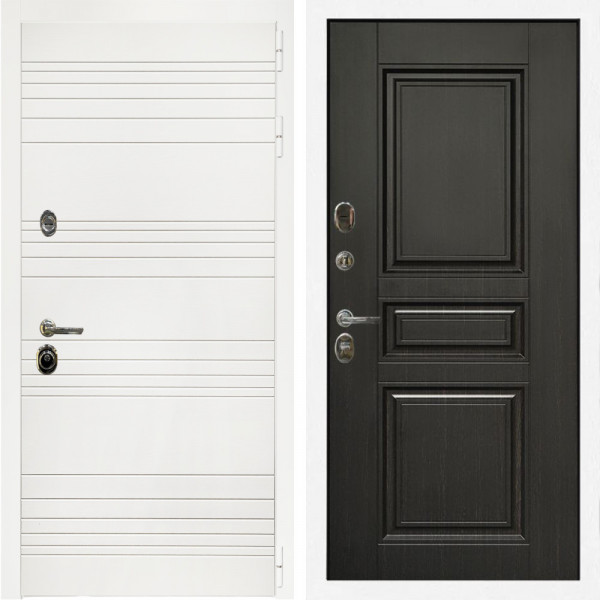 Входная дверь Гранд Белый Мат + Классика венге