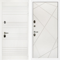 Входная дверь Гранд Белый Мат + Лучи белый
