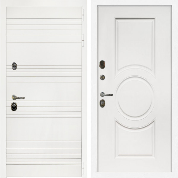 Входная дверь Гранд Белый Мат + МС-100 белый матовый