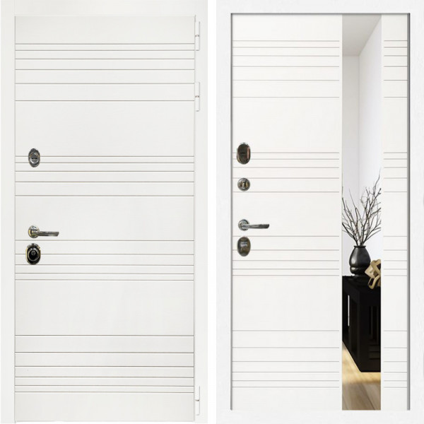 Входная дверь Гранд Белый Мат + Сити белый матовый