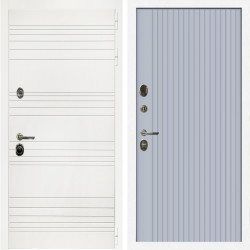 Входная дверь Гранд Белый Мат + Вертикаль Силк маус