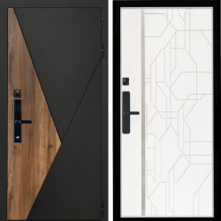 Входная дверь Гранит SMART + Эверест нерж белый матовый