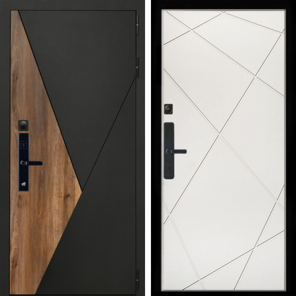 Входная дверь Гранит SMART + Лучи белый