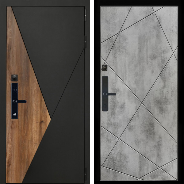 Входная дверь Гранит SMART + Лучи бетон светлый