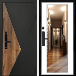 Входная дверь Гранит SMART + Зеркало белый софт