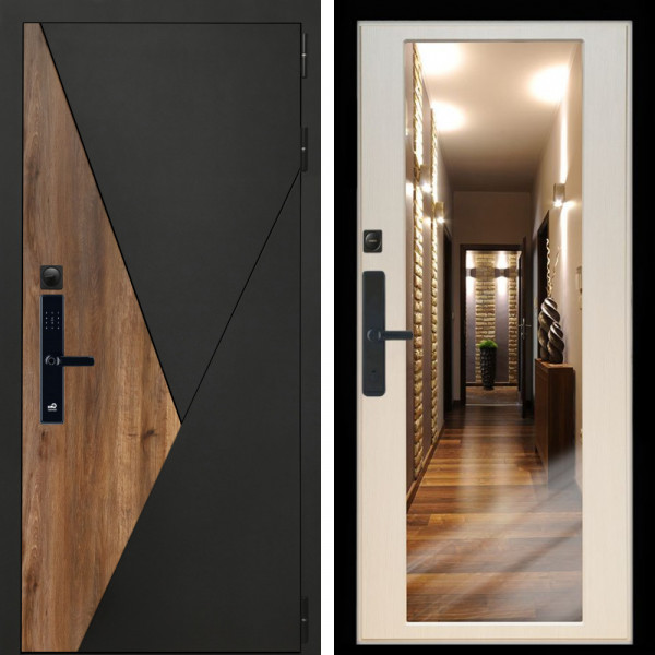 Входная дверь Гранит SMART + Зеркало эко дуб
