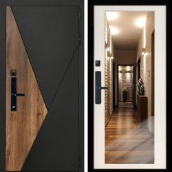 Входная дверь Гранит SMART + Зеркало сандал белый