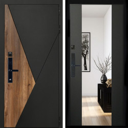 Входная дверь Гранит SMART + Зеркало сб-16 черный кварц