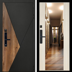 Входная дверь Гранит SMART + Зеркало СБ-16 сандал белый