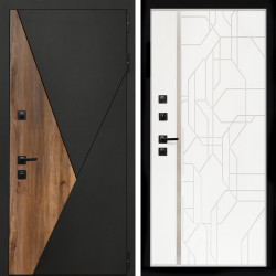 Входная дверь Гранит + Эверест нерж белый матовый