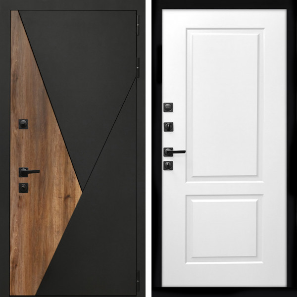 Входная дверь Гранит + ФЛ-117 белый матовый