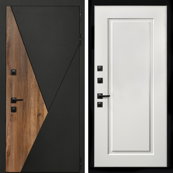 Входная дверь Гранит + ФЛ-119 белый матовый