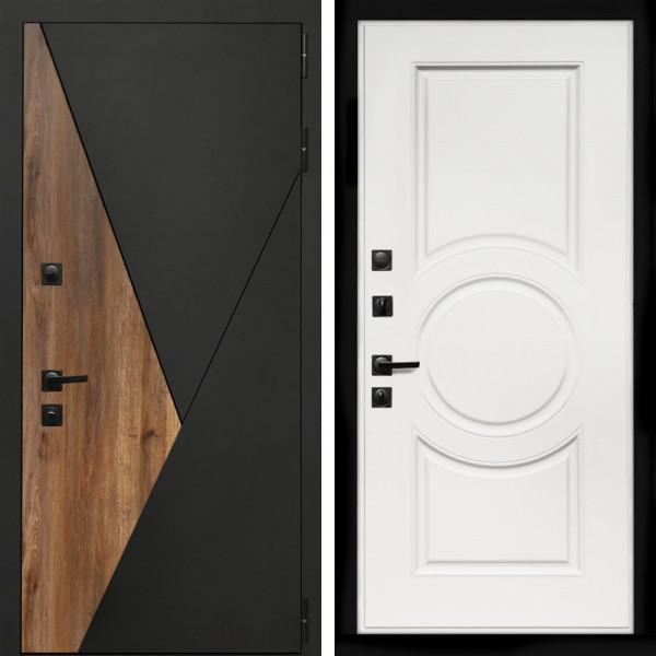 Входная дверь Гранит + МС-100 белый матовый